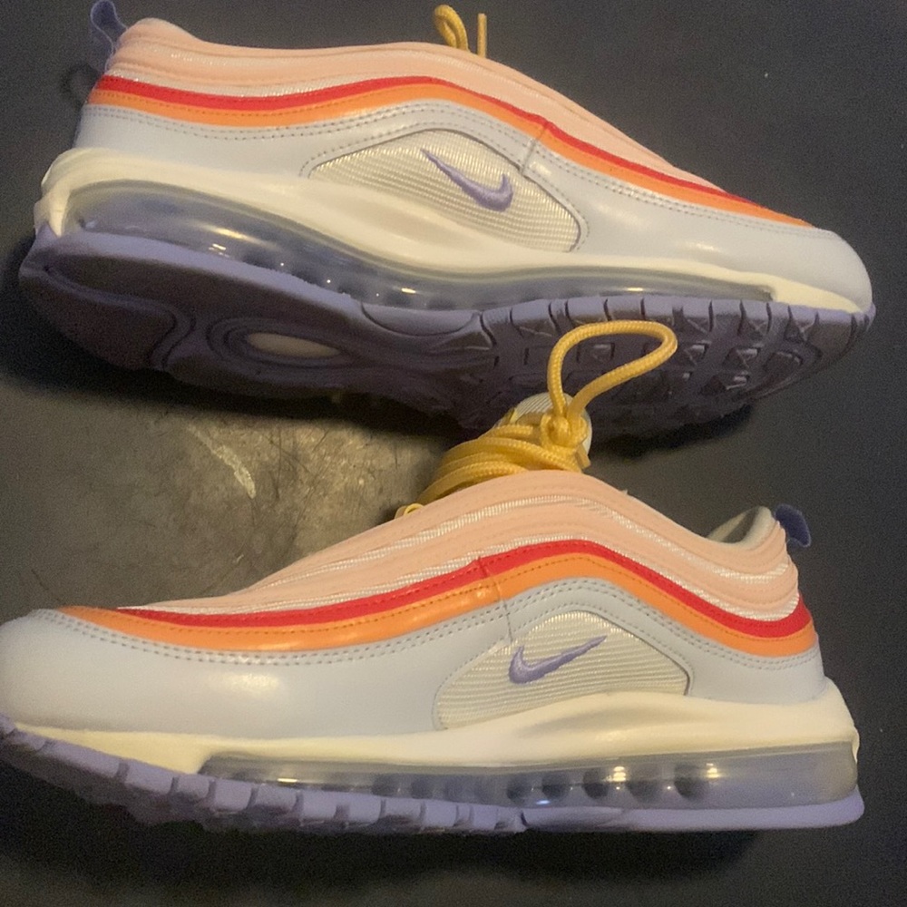 Nike Blue and Orange Athletic Shoes with Sleek Design